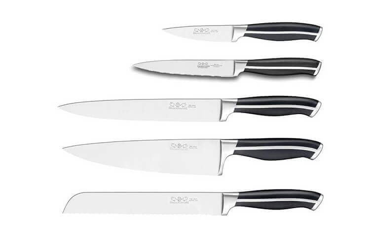 Bloc couteaux Sabatier tout inox 5 lames acier inox