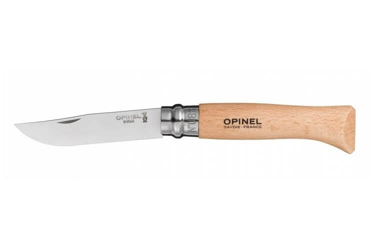Couteau opinel traditionnel n°8 lame 8.5cm virole tournante manche en hêtre