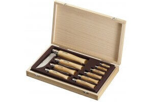 Coffret cadeau Opinel traditionnel en bois 10 couteaux de poche