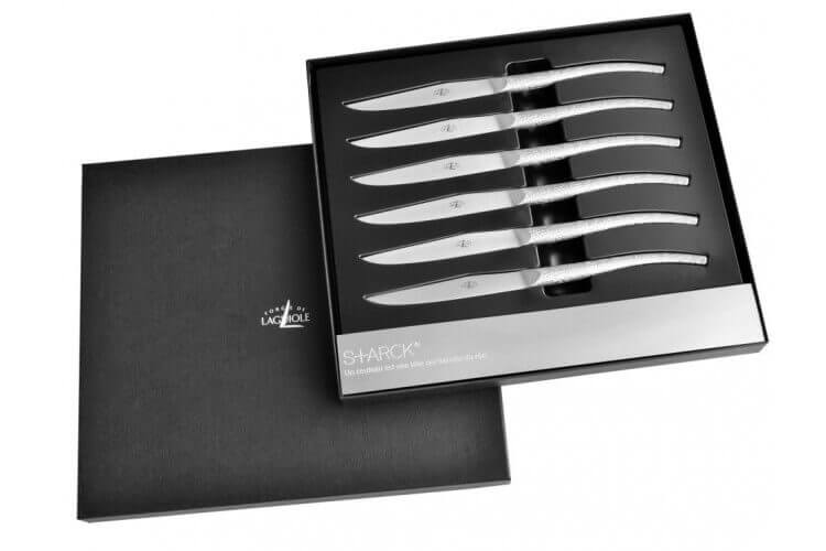 Coffret exceptionnel 6 couteaux de table Forge de LAGUIOLE design P. STARCK