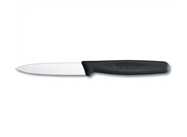 Couteau de table 8 cm Victorinox, lame lisse, manche noir