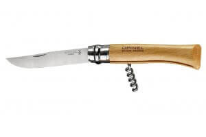 Couteau opinel traditionnel n°10 lame 10cm virole tournante + tire-bouchon
