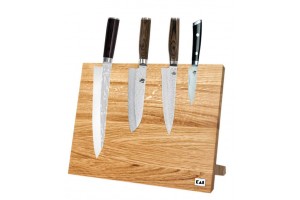 Bloc magnétique KAI en chêne haut de gamme pour 6 à 8 couteaux de cuisine