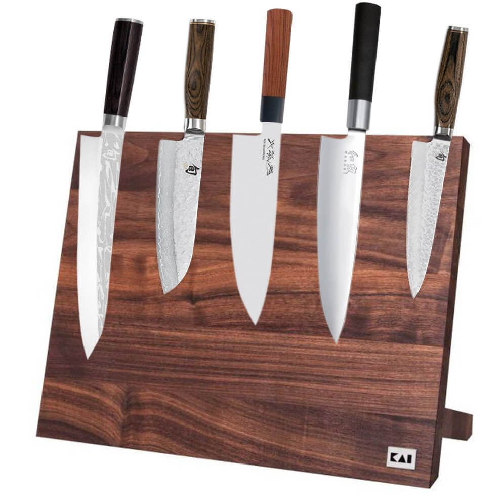 Range Couteaux et Ustensiles de Cuisine – Bois de Noyer - Bloc de couteaux