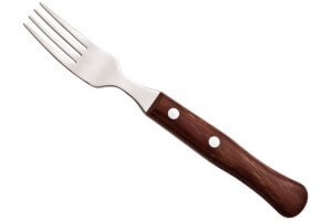 12 fourchettes à steak Arcos Dents 9 cm Manche en bois 