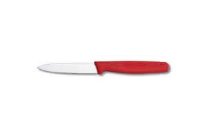 Couteau de table 8 cm Victorinox, lame lisse, manche rouge