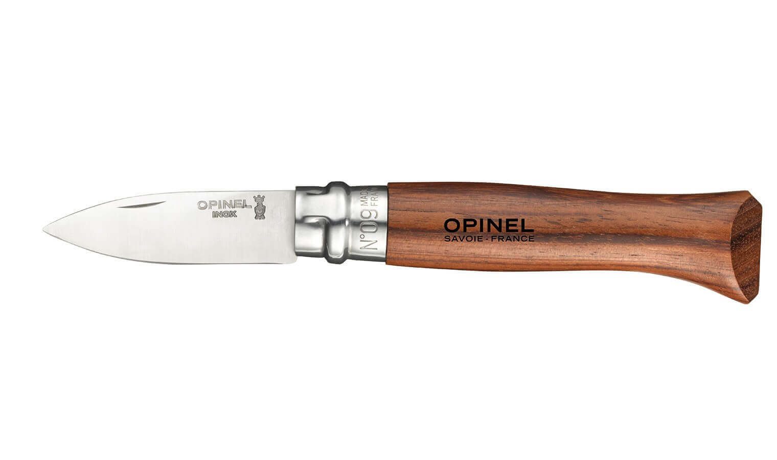 Couteau OPINEL® à huîtres Opinel n°9 lame acier inox et manche bois avec  marquage laser inclus dans le prix indiqué