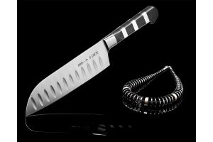 Couteau santoku forgé DICK 1905 lame alvéolée 18cm manche design