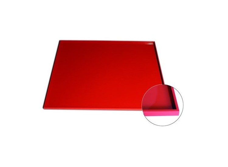 Tapis lisse de cuisson en silicone rouge 42x35cm bord épais