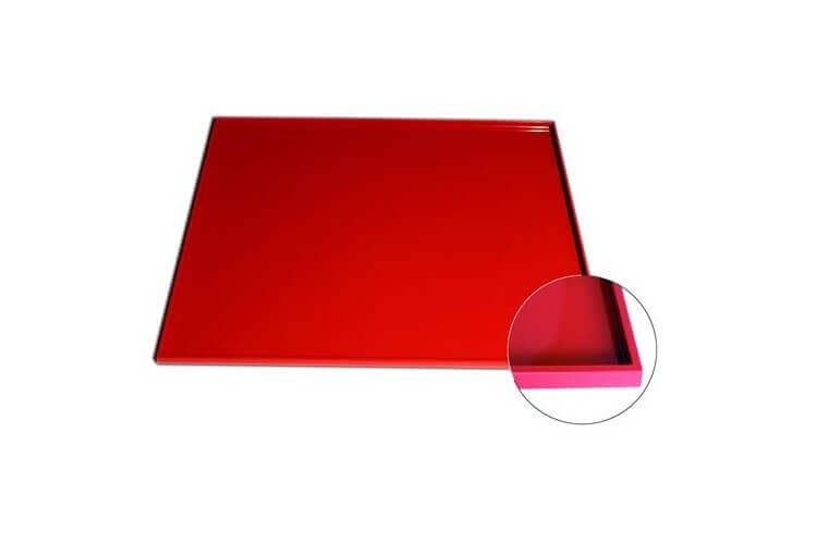 Tapis lisse de cuisson en silicone rouge 42x35cm bord épais
