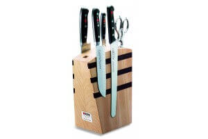 Bloc en bois magnétique 4 couteaux + 1 ciseaux DICK Premier Plus