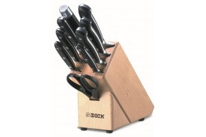 Bloc en bois 6 couteaux forgés + 3 accessoires DICK Premier Plus