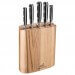 Bloc 5 couteaux SABATIER Idéal Inox 100% forgé frêne naturel