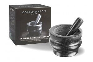 Mortier et pilon Cole & Mason en granit noir élégant  - Diamètre 18cm