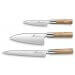 Malette Sabatier International 3 couteaux de cuisine style japonais manche Zebrano