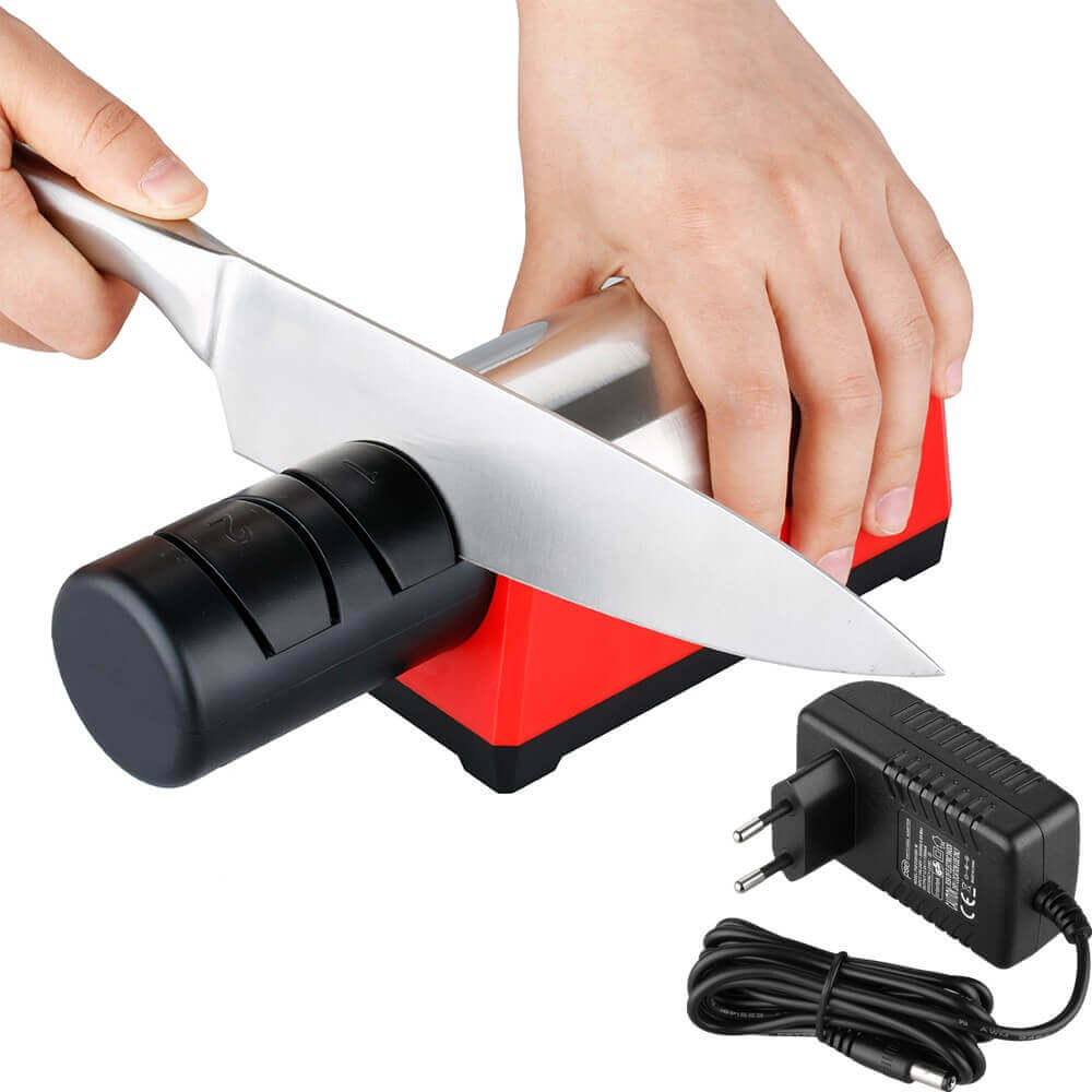 Aiguiseur électrique Diamant Pour Couteaux En Acier Avec 3 Niveaux D Affutage Ref Zx6256 4