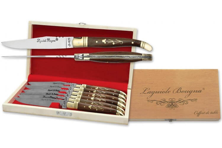 Coffret de fourchettes laguiole bleu fait en Fance avec garantie