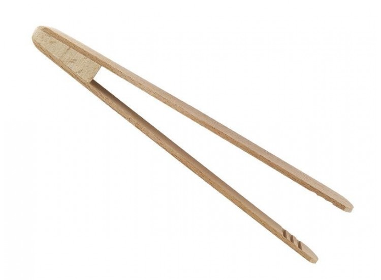 Pince à toasts ergonomique en bois de hêtre 18cm Pince à toasts ergonomique en bois de hêtre 18cm