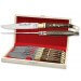 Coffret cadeau de 6 couteaux de table Laguiole Bougna manches ouvragés en palissandre