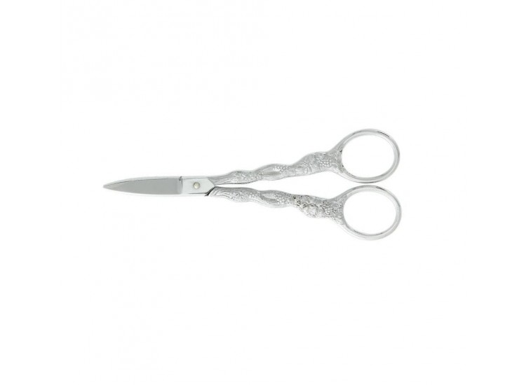 Ciseaux &agrave; raisins chrom&eacute;s branches ouvrag&eacute;es 16cm