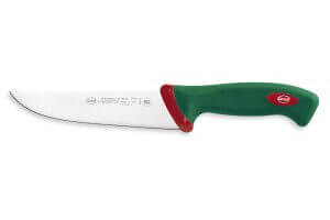 Couteau de boucher professionnel SANELLI Premana lame 18cm manche vert