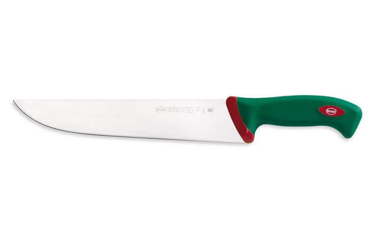 Couteau de boucher professionnel SANELLI Premana lame 27cm manche vert
