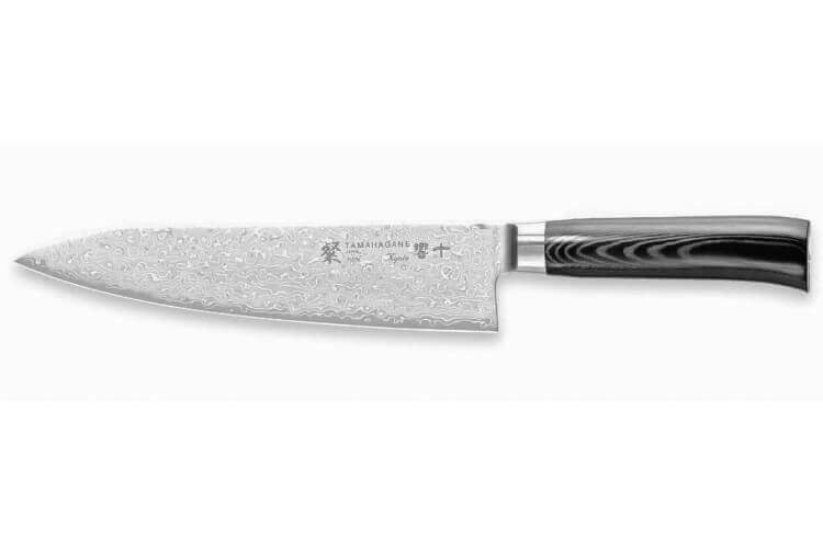 Couteau de cuisine Tamahagane Kyoto acier Damas 21cm
