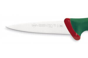 Couteau à saigner professionnel SANELLI Premana lame rigide 14cm manche vert