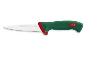Couteau à saigner professionnel SANELLI Premana lame rigide 14cm manche vert