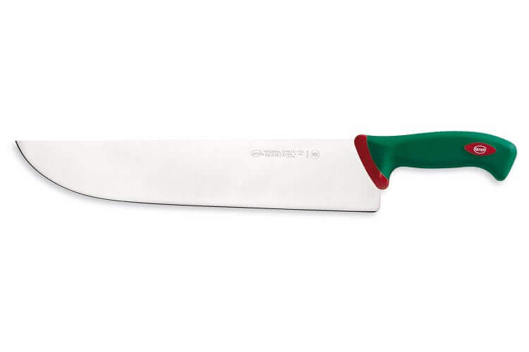 Couteau de boucher professionnel SANELLI Premana lame 36cm manche vert