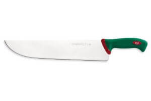 Couteau de boucher professionnel SANELLI Premana lame large 36cm manche vert