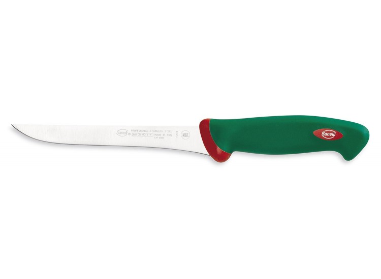 Couteau à désosser professionnel SANELLI Premana lame fine 18cm manche vert