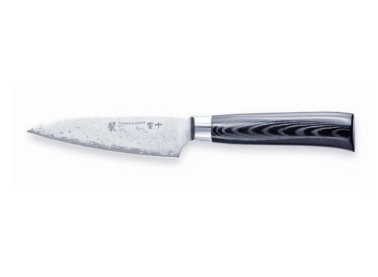 Couteau d'office japonais Tamahagane Kyoto lame 12cm acier damas VG5