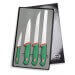 Coffret de 4 couteaux de cuisine professionnels SANELLI manches verts ergonomiques