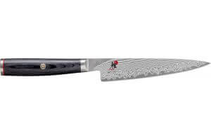 Couteau d'office japonais long Miyabi 5000FCD lame 11cm damas 48 couches manche pakkawood