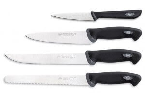 Coffret de 4 couteaux de cuisine professionnels SANELLI Gourmet manches noirs