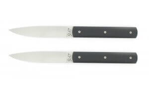 Coffret cadeau 2 couteaux de table Perceval 9.47 lame 10cm manche noir