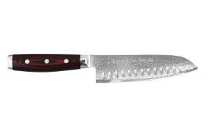 Couteau santoku japonais Yaxell SUPERGOU alvéolé 16.5cm damas 161 couches