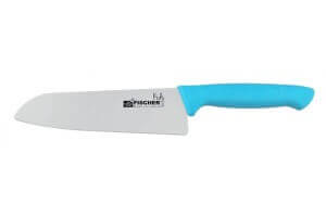 Couteau santoku pour enfants Fischer Kids 18cm lame sécurisée manche bleu