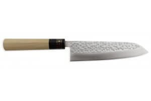 Couteau de chef japonais artisanal Jikko Japan VG1 16.5cm martelé manche magnolia