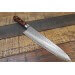 Couteau de chef japonais artisanal Jikko Mahogani Tsuchime 21cm damas 33 couches