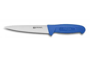 Couteau à saigner professionnel Fischer HACCP 17cm manche bleu