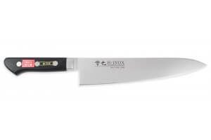 Couteau de chef japonais artisanal Jikko Inox Tsubatsuki 21cm tranchant professionnel