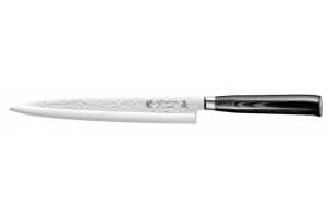Couteau sashimi japonais Tamahagane Tsubame lame martelée 24cm acier VG5