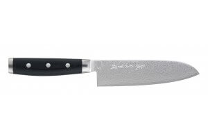 Couteau santoku japonais Yaxell GOU 16.5cm damas 101 couches manche micarta noir