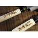 Coffret japonais 2 couteaux artisanaux JIKKO Tokusei Nihon Steel manches magnolia gravés