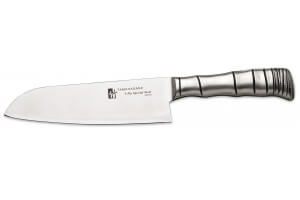 Couteau santoku japonais Tamahagane Bamboo lame 17.5cm acier VG5 3 couches