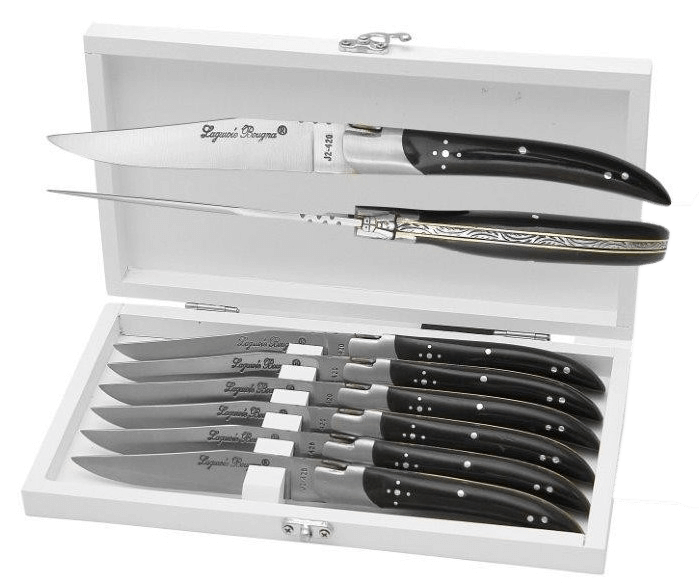 Laguiole Bougna - Coffret 6 couteaux de table en corne