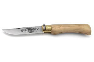 Couteau artisanal Old Bear XL lame inox 10cm manche olivier avec virole