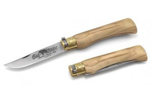 Couteau artisanal Old Bear XL lame inox 10cm manche olivier avec virole